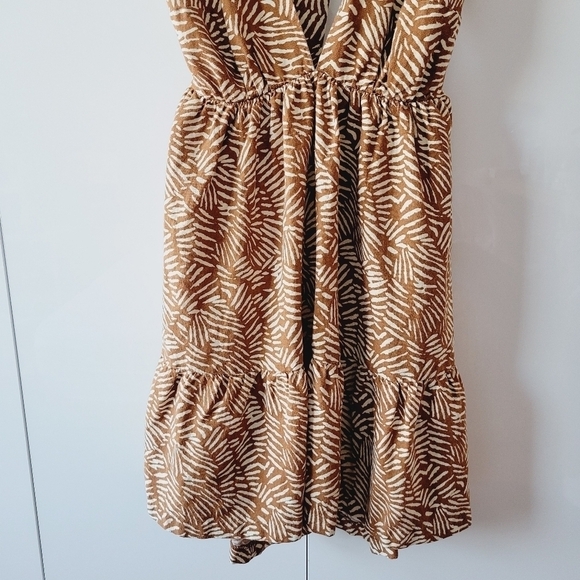 House of Harlow 1960 Brown Palm Print Dress - Picture 4 of 10
